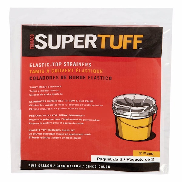 Triamco SuperTuff White Nylon Mesh Elastic Top Paint Strainer 11523/12 - main